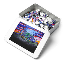 Load image into Gallery viewer, &quot;I was here&quot; New York City Jigsaw Puzzle with Tin – 1000 Pieces – Vibrant Skyline Art