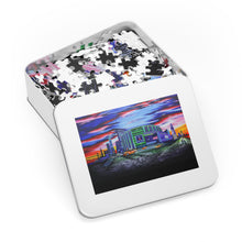 Load image into Gallery viewer, &quot;I was here&quot; New York City Jigsaw Puzzle with Tin – 1000 Pieces – Vibrant Skyline Art