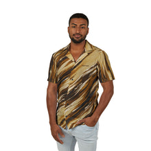 Load image into Gallery viewer, Men's Brown Brushstroke Hawaiian Shirt