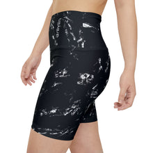 Load image into Gallery viewer, Driiviin Black Marble Women&#39;s Workout Shorts